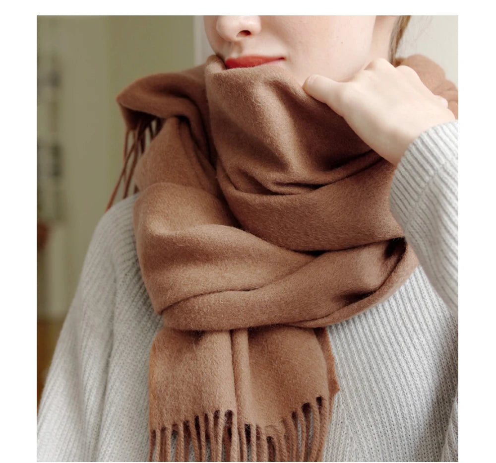 Wool Winter Scarf Women Scarves Adult Scarves for ladies 100% Wool scarf women Fashion Cashmere Poncho Wrap