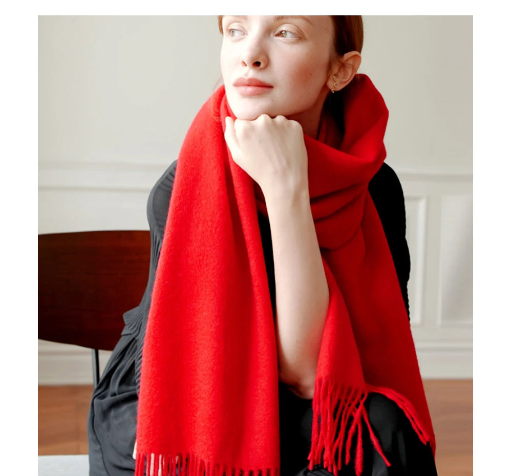 Wool Winter Scarf Women Scarves Adult Scarves for ladies 100% Wool scarf women Fashion Cashmere Poncho Wrap