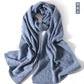 Soft Non-Irritating 100% Wool Warm Knitted Scarf Diamond Openwork Light Pashmina Neck Warmer Solid Color Women Accessories