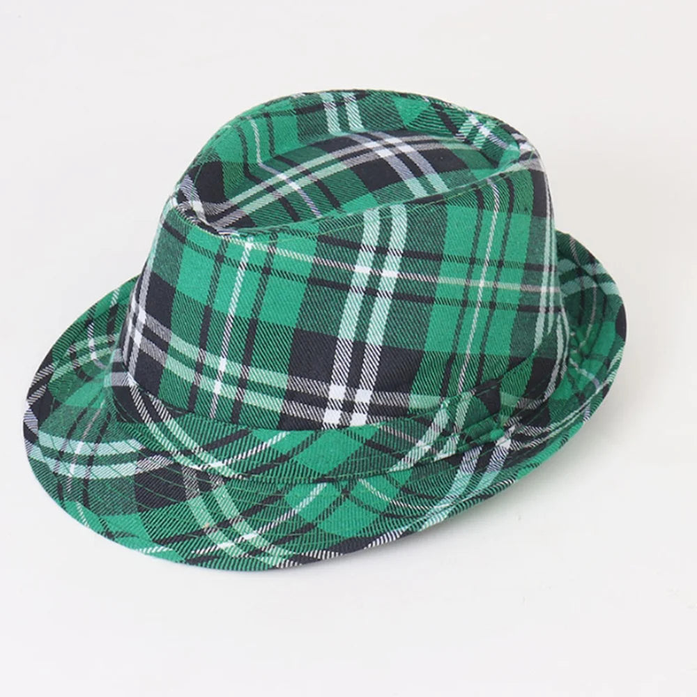 plaid bucket fedora Winter plaid hat Christmas Holiday Party dress up