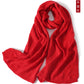 Soft Non-Irritating 100% Wool Warm Knitted Scarf Diamond Openwork Light Pashmina Neck Warmer Solid Color Women Accessories