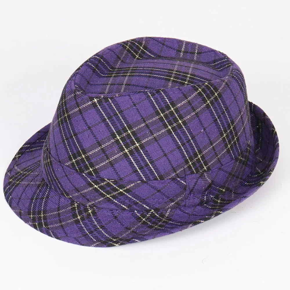 plaid bucket fedora Winter plaid hat Christmas Holiday Party dress up