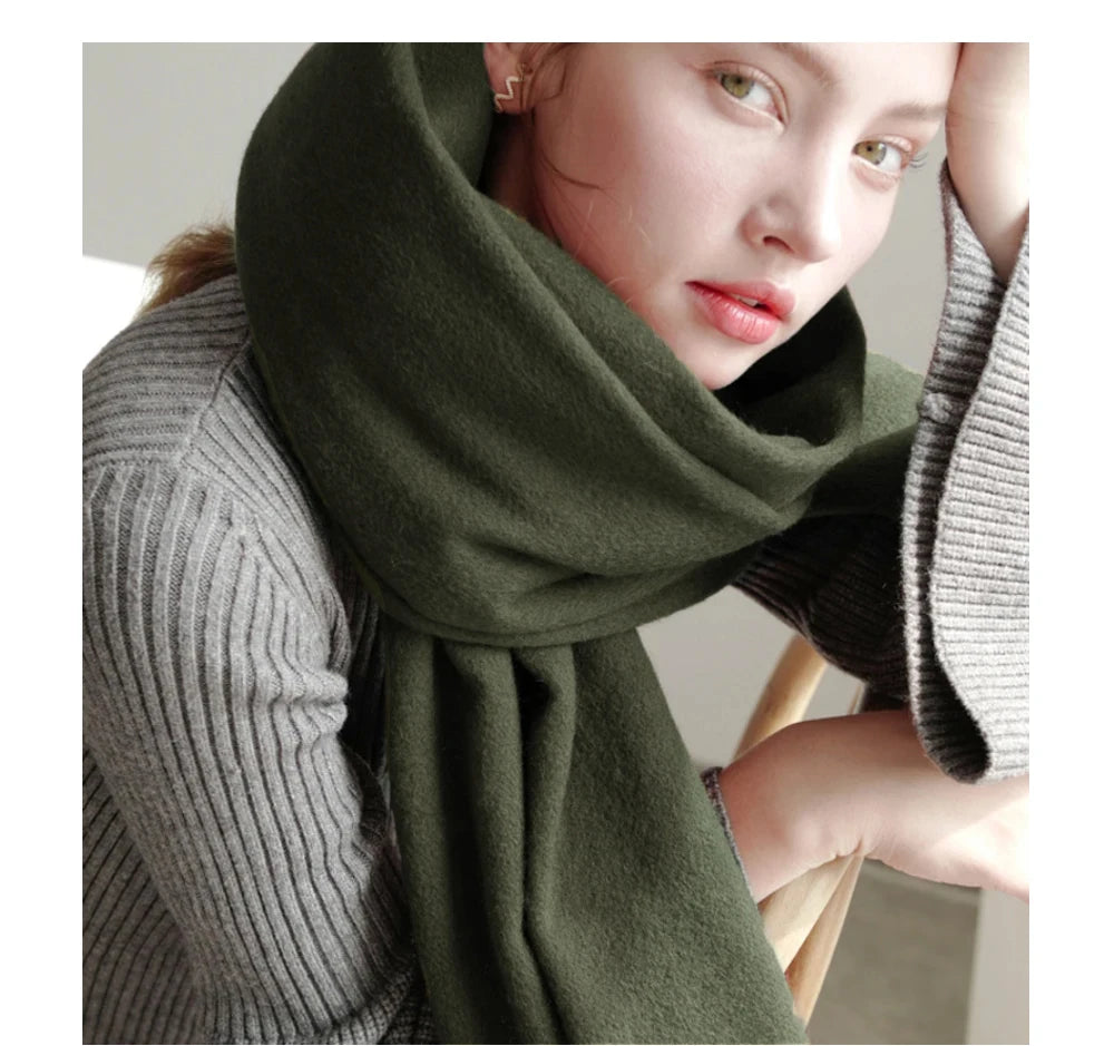 Wool Winter Scarf Women Scarves Adult Scarves for ladies 100% Wool scarf women Fashion Cashmere Poncho Wrap